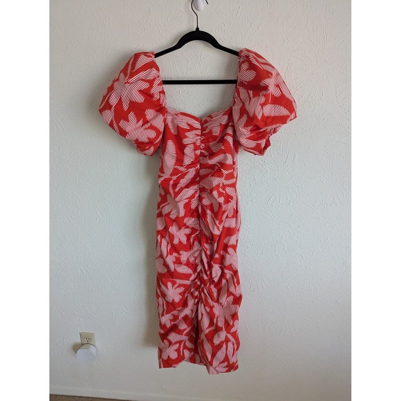 Rhode Tessa cotton poplin dress size 6 optical floral midi boho‎ luxe $495 - Picture 4 of 6
